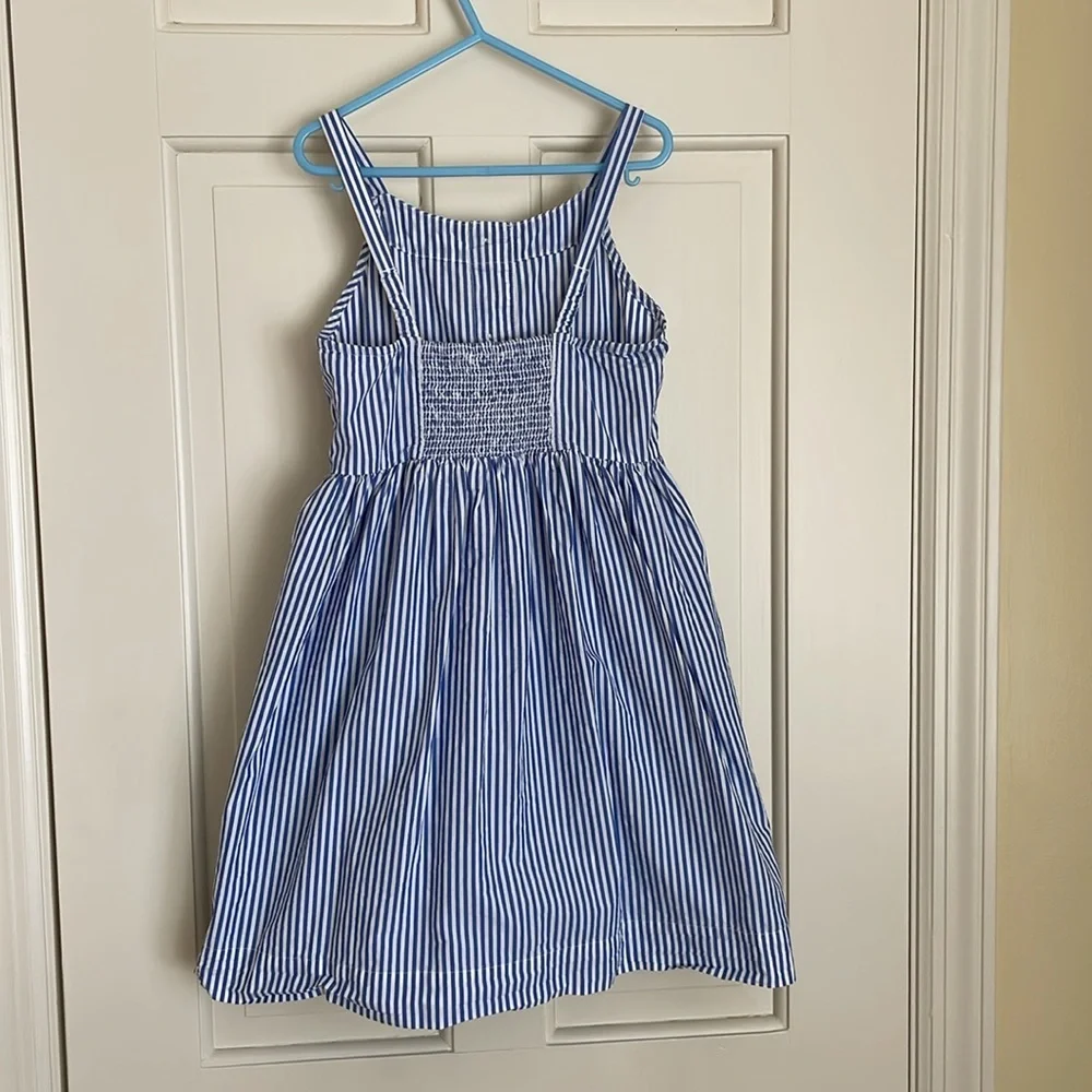 Blue and white striped button front summer dress - Picture 3 of 3